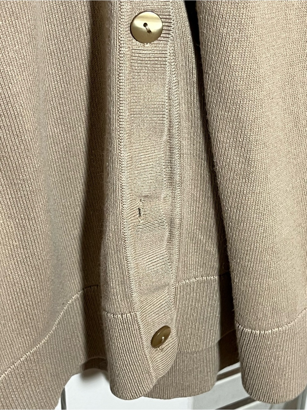 Pendleton Silk Cotton & Cashmere Taupe Button-Front Knit Extra Long Cardigan - Picture 6 of 8